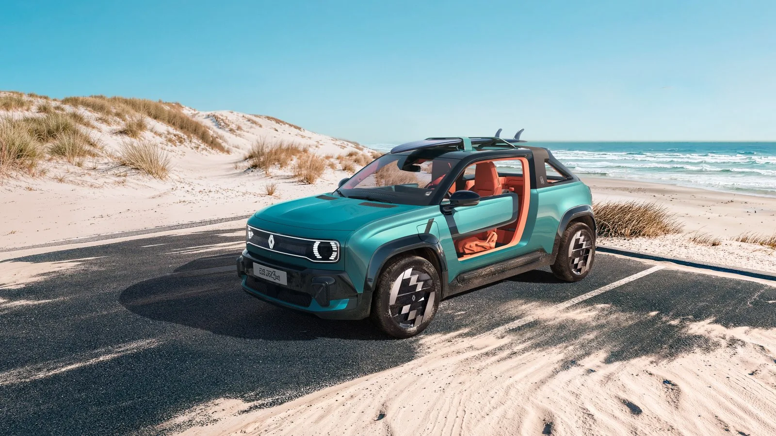 Renault 4 JP4x4, la spiaggina elettrica debutta al Roland-Garros: tavola da surf sul tetto e skateboard nel bagagliaio Renault 4 JP4x4, la spiaggina elettrica debutta al Roland-Garros: tavola da surf sul tetto e skateboard nel bagagliaio