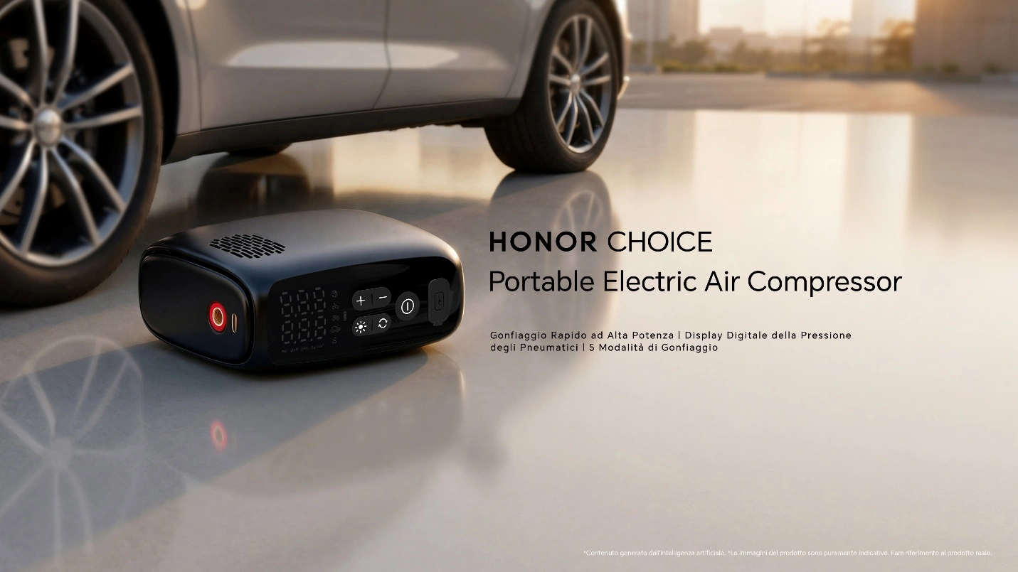 Honor lancia il nuovo compressore d’aria smart: gonfia gomme e palloni fino a 150 PSI Honor lancia il nuovo compressore d’aria smart: gonfia gomme e palloni fino a 150 PSI