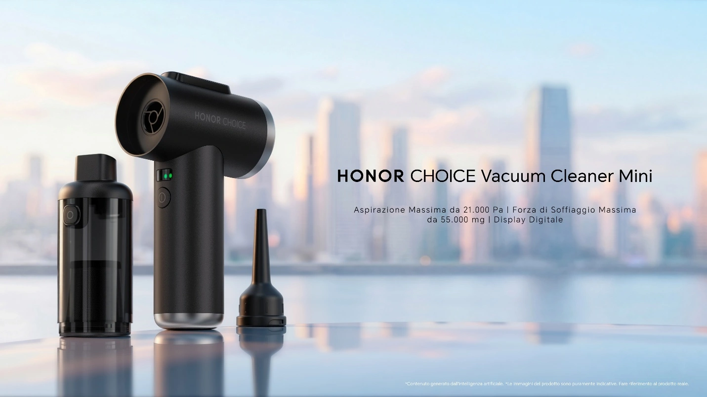 HONOR CHOICE Vacuum Cleaner Mini: l’aspirapolvere portatile 5-in-1 con 21.000 Pa, ecco prezzo e caratteristiche HONOR CHOICE Vacuum Cleaner Mini: l’aspirapolvere portatile 5-in-1 con 21.000 Pa, ecco prezzo e caratteristiche